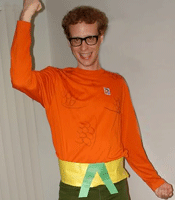 Toby Wickwire demonstrating his superhero street cred